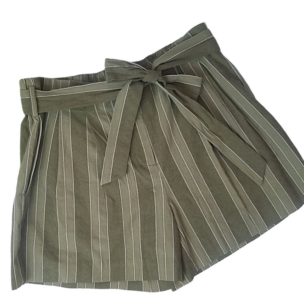 NWT Drew Olive Tonal Stripe Shorts, Size S